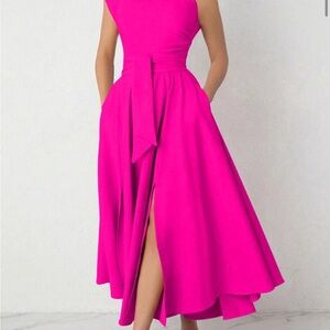 Elegant Pink Sleeveless Dress